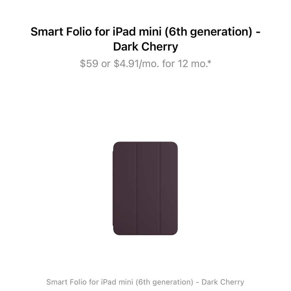 Smart Folio for iPad mini (6th generation) -
Dark Cherry